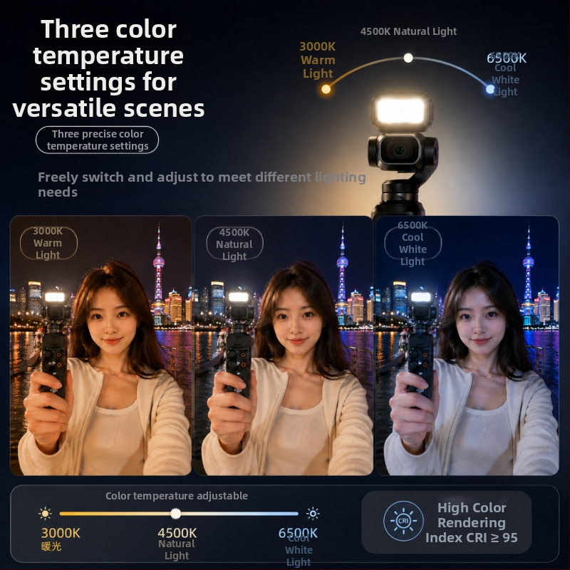 Magnetické rýchloupínacie výplňové svetlo pre DJI Pocket 3/4 s príslušenstvom Beauty Light
