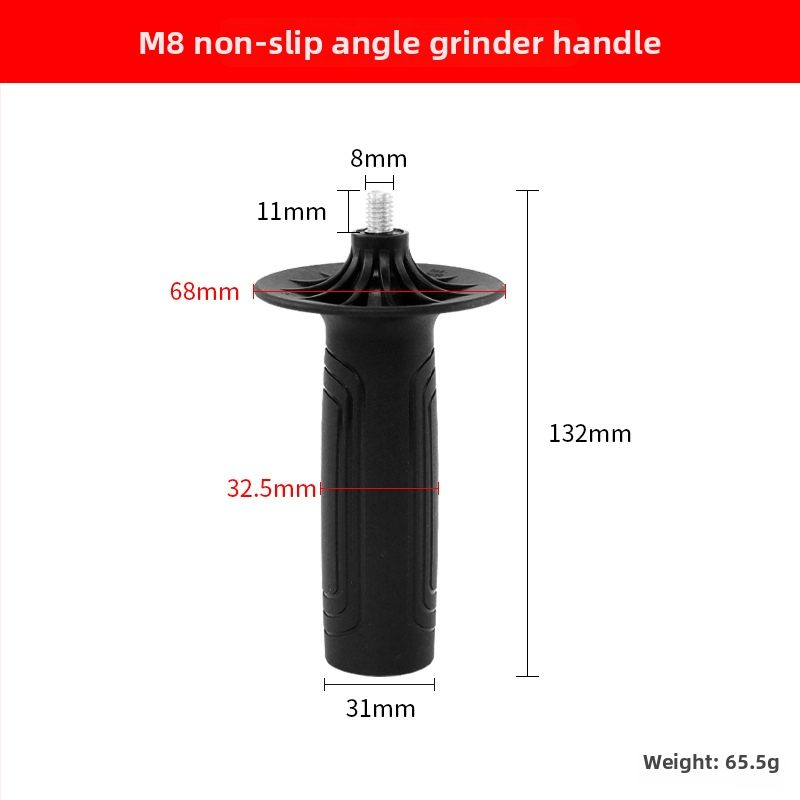 Mâner pentru polizor unghiular 100/125 mm, filetare M8/M10, mâner auxiliar din plastic, accesoriu pentru unelte electrice