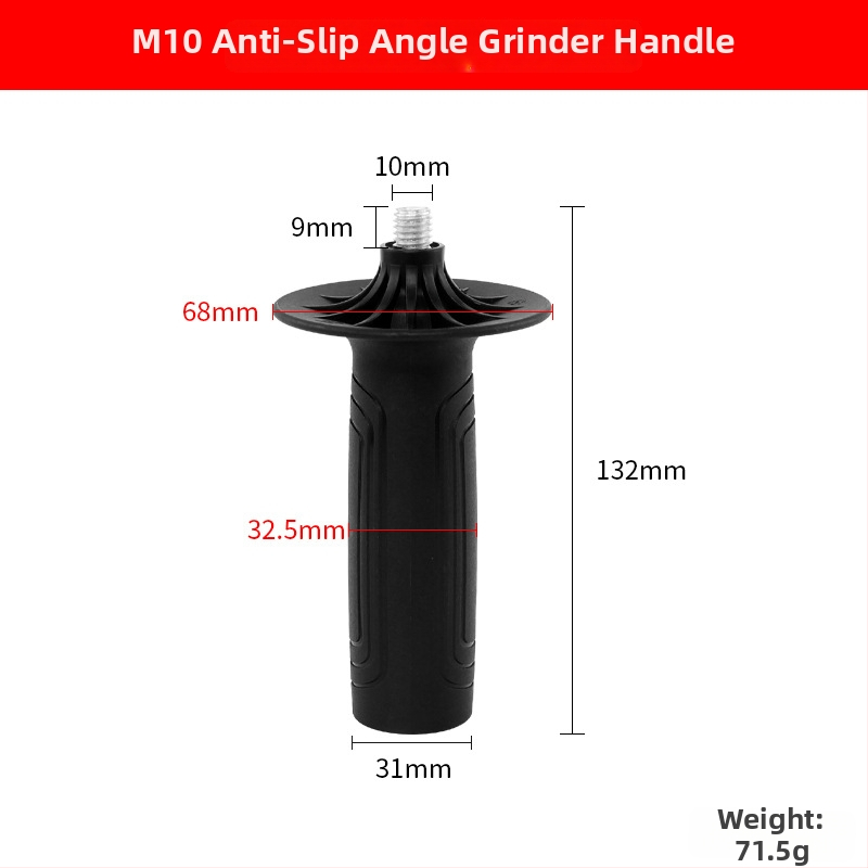 Mâner pentru polizor unghiular 100/125 mm, filetare M8/M10, mâner auxiliar din plastic, accesoriu pentru unelte electrice