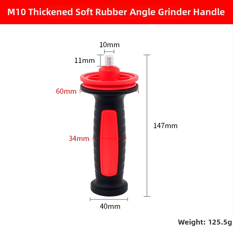 Mâner pentru polizor unghiular 100/125 mm, filetare M8/M10, mâner auxiliar din plastic, accesoriu pentru unelte electrice