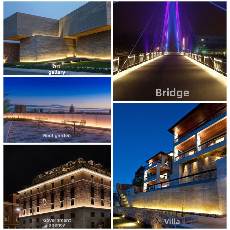 Vonkajšie vodotesné nástenné bodové svietidlo, LED nástenné svietidlo, 18–24 W, 72 W pásové kontúrové nástenné svietidlo