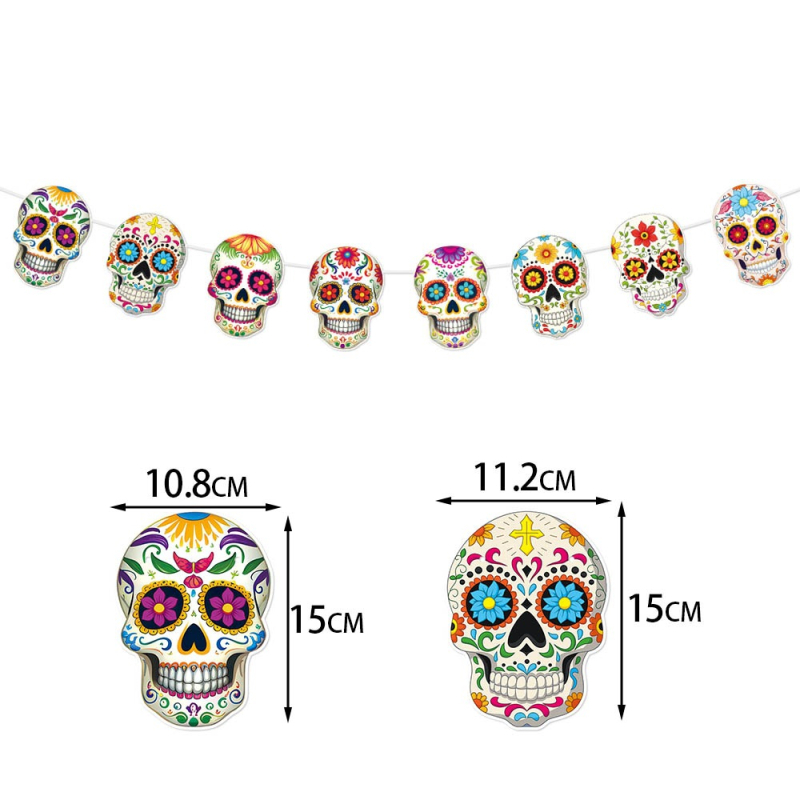 Banner cu cranii pentru decor Dia de los Muertos