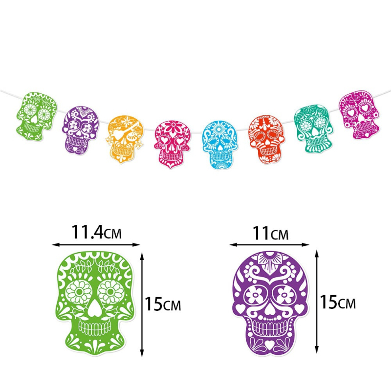 Banner cu cranii pentru decor Dia de los Muertos