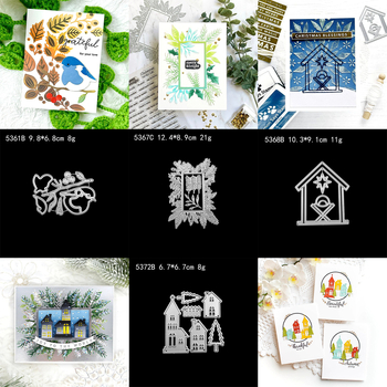 Matrițe de tăiere pentru scrapbooking: ramă, ramificații și frunze, din oțel cu carbon