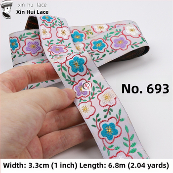 3,3 cm dantelă decorativă pentru Hanfu, panglică în stil antic pentru haine