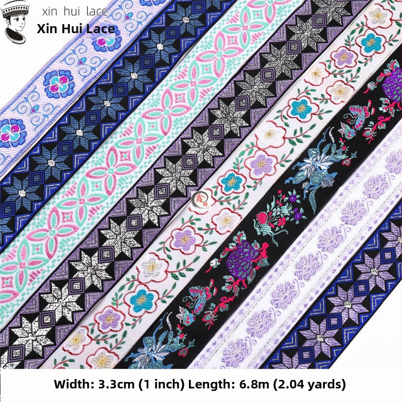 3,3 cm dantelă decorativă pentru Hanfu, panglică în stil antic pentru haine