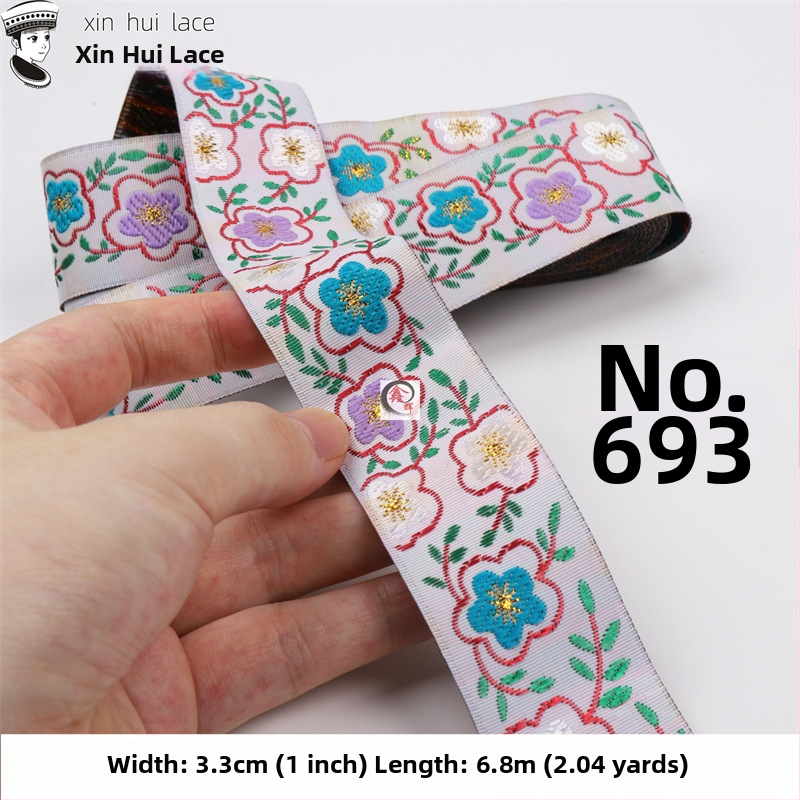 3,3 cm dantelă decorativă pentru Hanfu, panglică în stil antic pentru haine