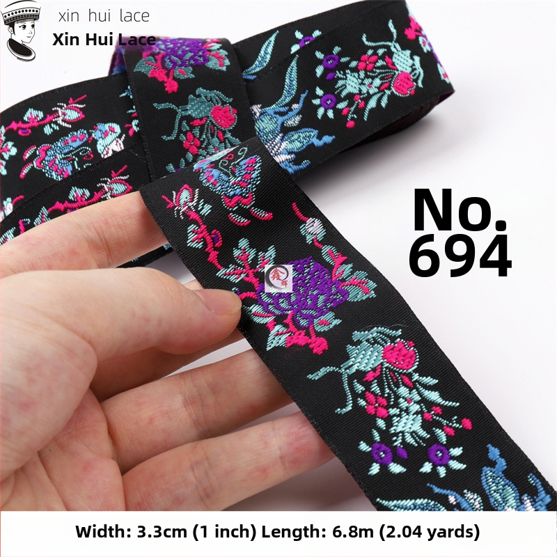3,3 cm dantelă decorativă pentru Hanfu, panglică în stil antic pentru haine