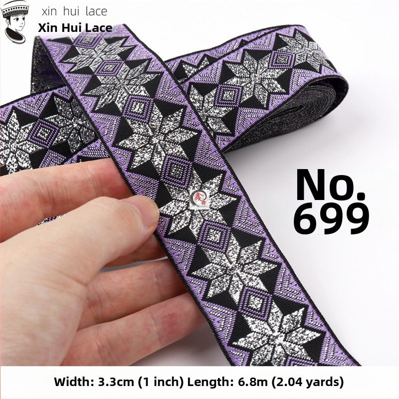3,3 cm dantelă decorativă pentru Hanfu, panglică în stil antic pentru haine
