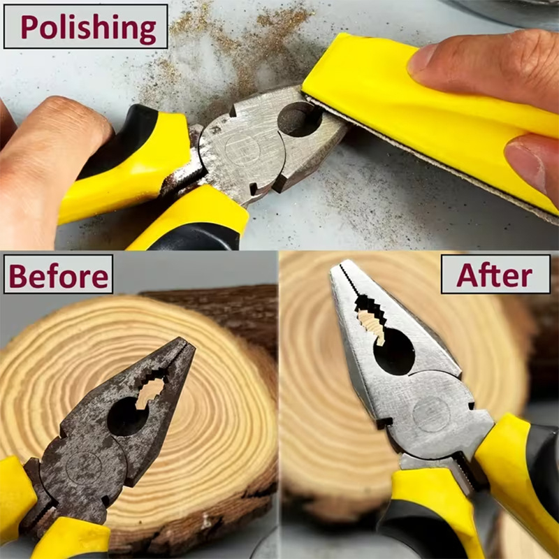 Set de șmirghel pentru lemn 30×90 mm, cu unelte de șlefuire manuală pentru finisare (foi pătrate)