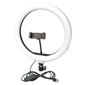 Lampă LED inel 12 inci pentru fotografiere pe birou și streaming live — iluminare de umplere moale pentru selfie, temperatură de culoare reglabilă