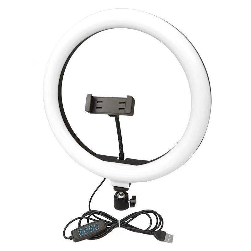 Lampă LED inel 12 inci pentru fotografiere pe birou și streaming live — iluminare de umplere moale pentru selfie, temperatură de culoare reglabilă