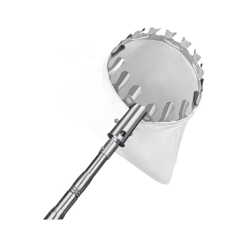 Colector de fructe din oțel inoxidabil, multifuncțional pentru ramuri înalte, destinat agriculturii și utilizării în aer liber