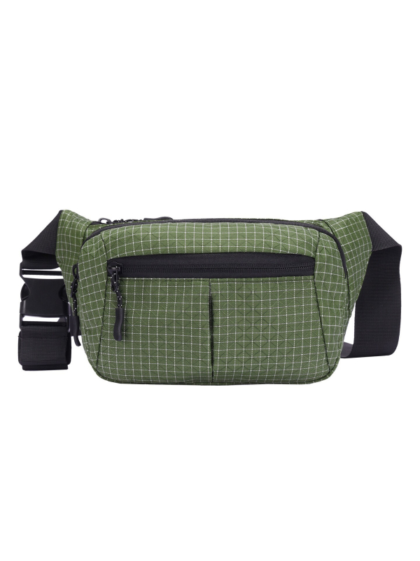 Geantă de talie pentru femei cu model carouri, geantă crossbody multifuncțională, ușoară, impermeabilă, pentru telefon, utilizare zilnică