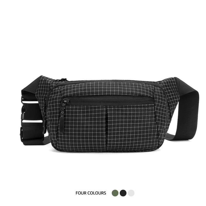 Geantă de talie pentru femei cu model carouri, geantă crossbody multifuncțională, ușoară, impermeabilă, pentru telefon, utilizare zilnică