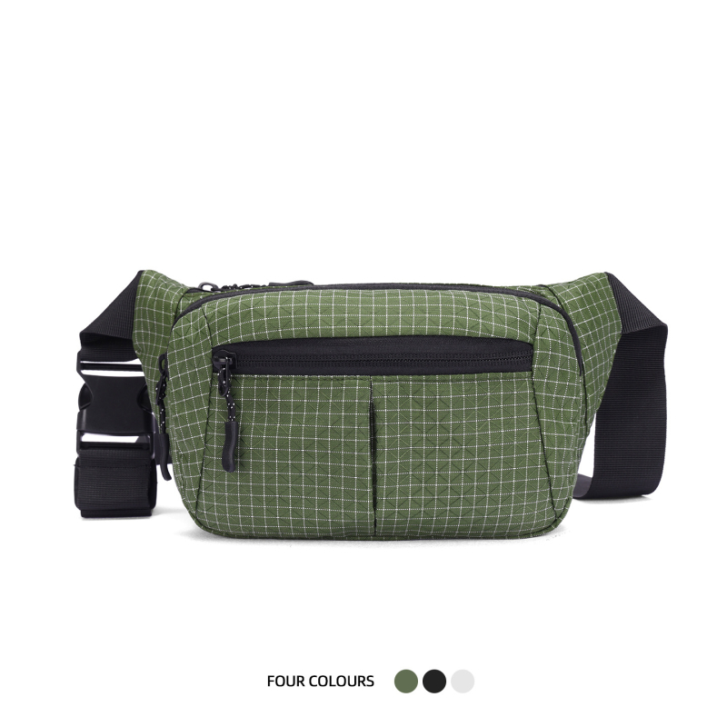 Geantă de talie pentru femei cu model carouri, geantă crossbody multifuncțională, ușoară, impermeabilă, pentru telefon, utilizare zilnică