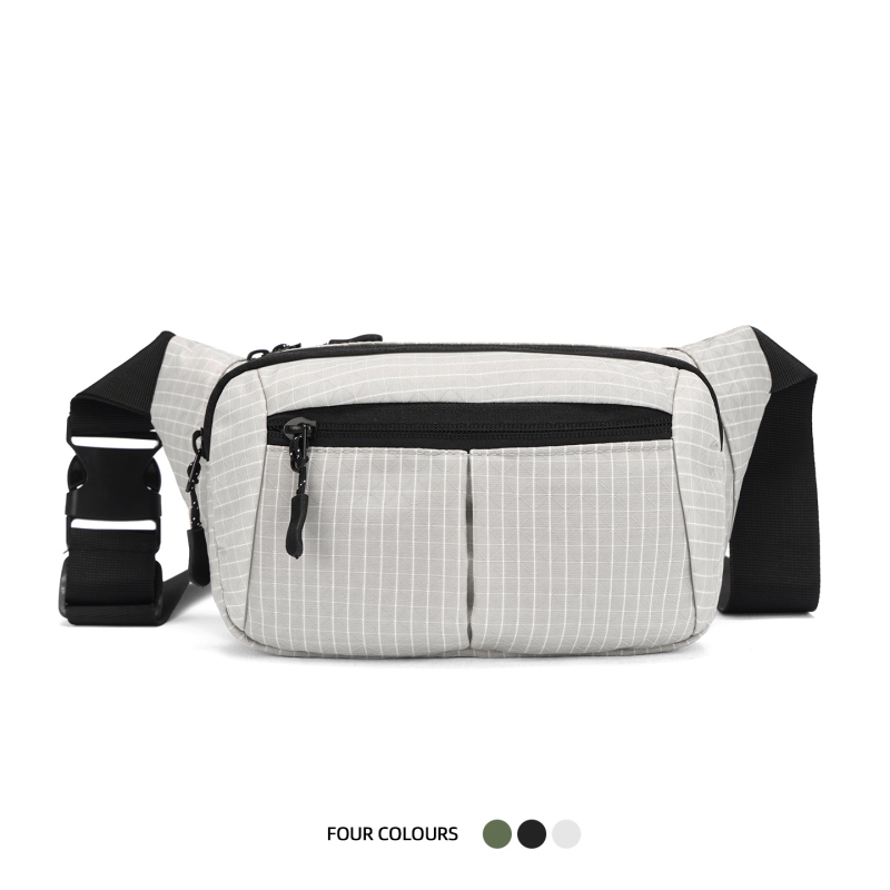 Geantă de talie pentru femei cu model carouri, geantă crossbody multifuncțională, ușoară, impermeabilă, pentru telefon, utilizare zilnică