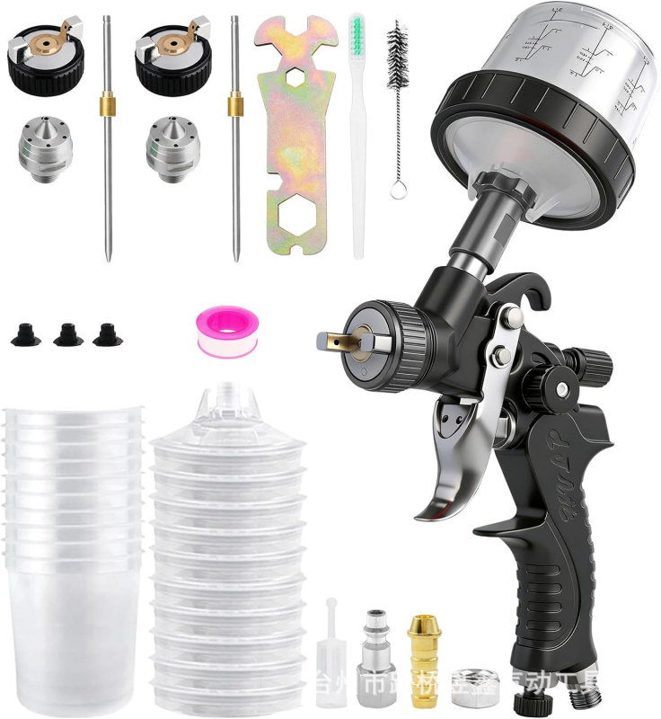Pistol pneumatic de reparații, tip gravitațional, calibru mic, ceață fină, pentru haine din piele, articole din piele și vopsea auto