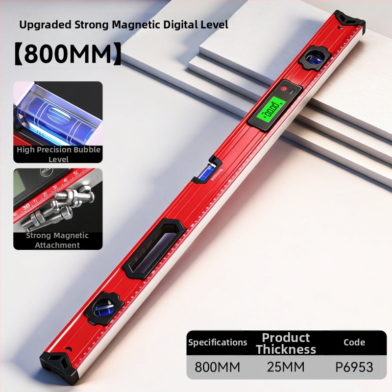 Nivel digital magnetic compact, ecran mare, precizie înaltă, calitate profesională, anti-cadere, din aliaj de aluminiu îngroșat