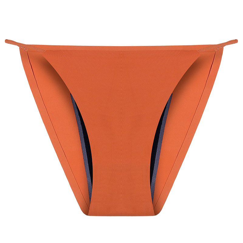Lenjerie intimă menstruală pentru femei, patru straturi — fără scurgeri, cu material Ice Silk, fără cusături, tanga dantelă, mărime mare, vară
