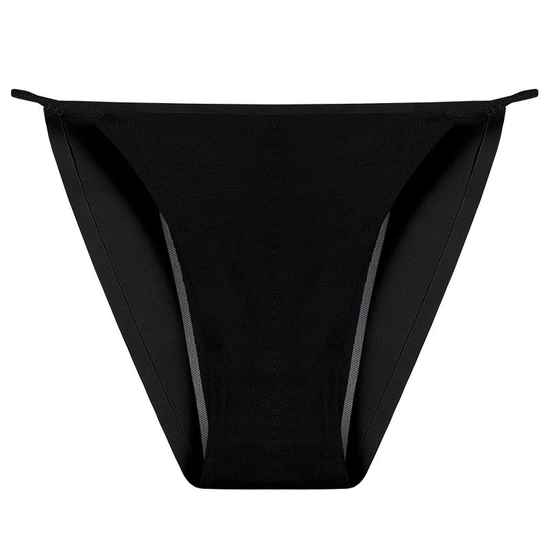 Lenjerie intimă menstruală pentru femei, patru straturi — fără scurgeri, cu material Ice Silk, fără cusături, tanga dantelă, mărime mare, vară