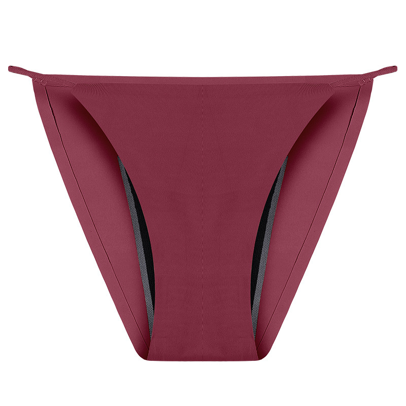 Lenjerie intimă menstruală pentru femei, patru straturi — fără scurgeri, cu material Ice Silk, fără cusături, tanga dantelă, mărime mare, vară