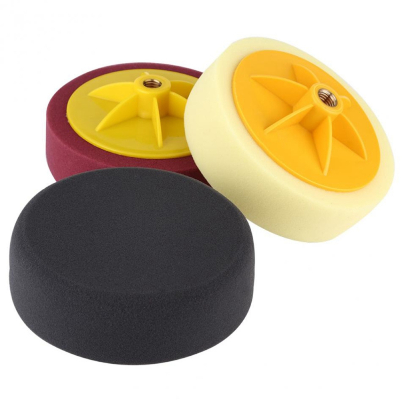 Disc de lustruire din burete de 6 inch pentru mașină, găuri M14/M16, lustruire și ceruire, disc cu șurub, bilă din burete