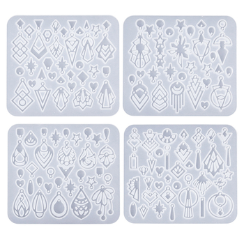 Formă din silicon pentru cercei din rășină DIY — dimensiune mică, forme geometrice retro, goale