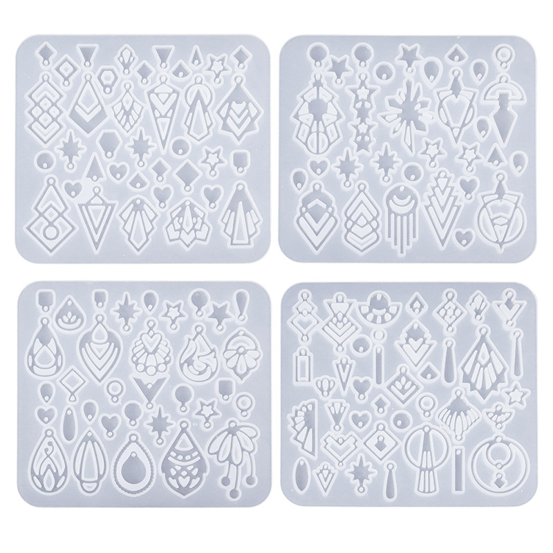 Formă din silicon pentru cercei din rășină DIY — dimensiune mică, forme geometrice retro, goale