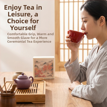 Ceșcuță de ceai din porțelan cu glazură roșie, stil chinezesc, ceramică coaptă la temperaturi înalte, ceașcă individuală pentru uz zilnic