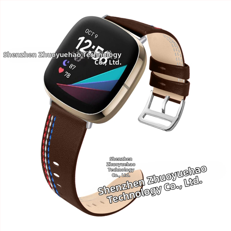 Brățară din piele cu trei cusături pentru Fitbit Versa 3/Sense