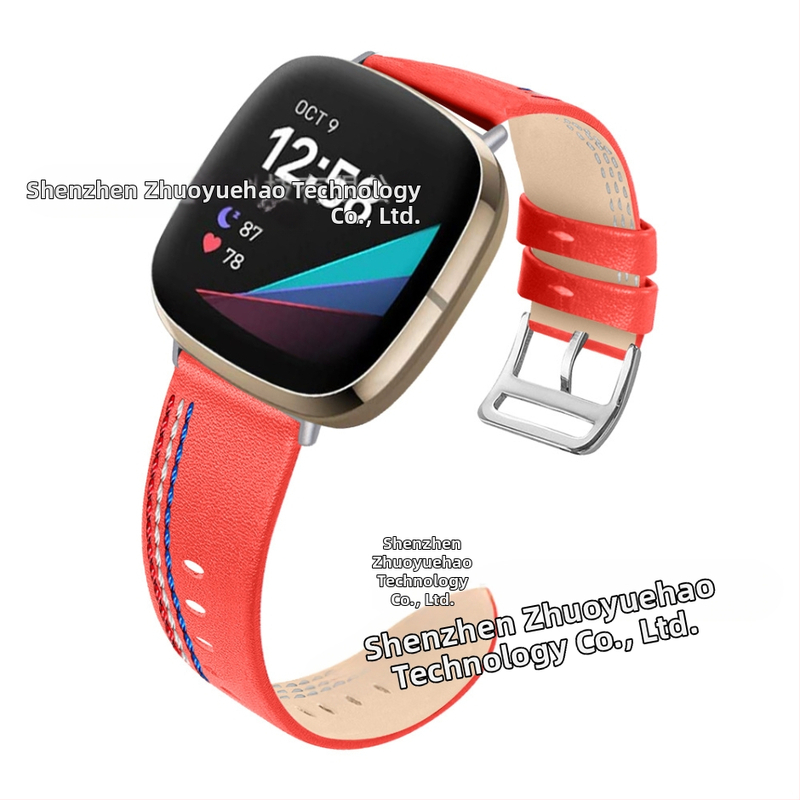 Brățară din piele cu trei cusături pentru Fitbit Versa 3/Sense