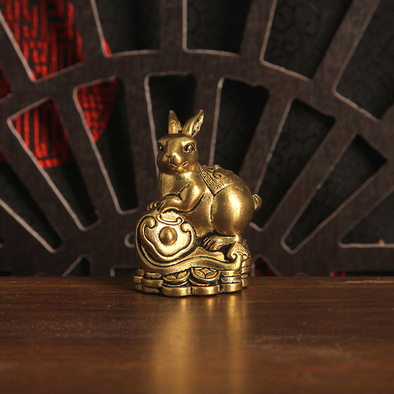 Set decorativ din alamă cu monede goale, 12 zodii chineze, figurine 3D pentru birou