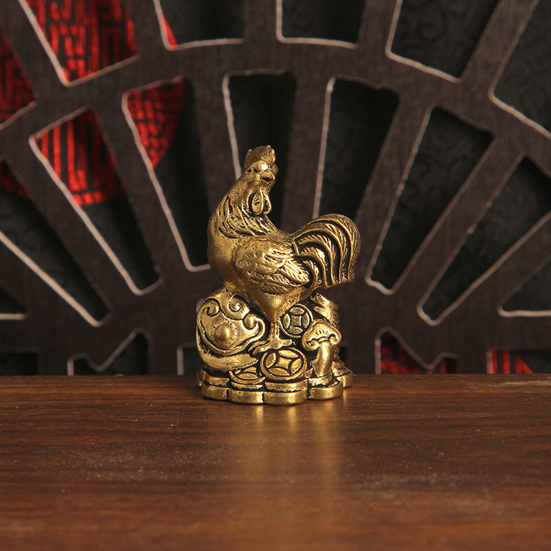 Set decorativ din alamă cu monede goale, 12 zodii chineze, figurine 3D pentru birou