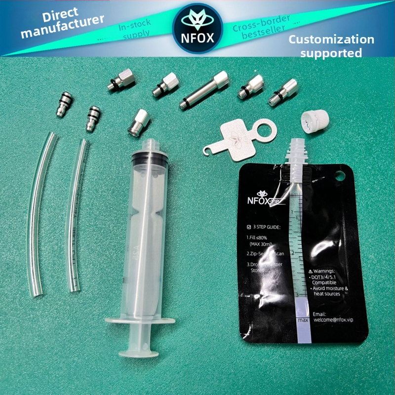 NFOX set de 14 unelte pentru schimbul de ulei pentru biciclete și trotinete electrice, aliaj de aluminiu, frâne hidraulice cu disc, purjare lichid frână