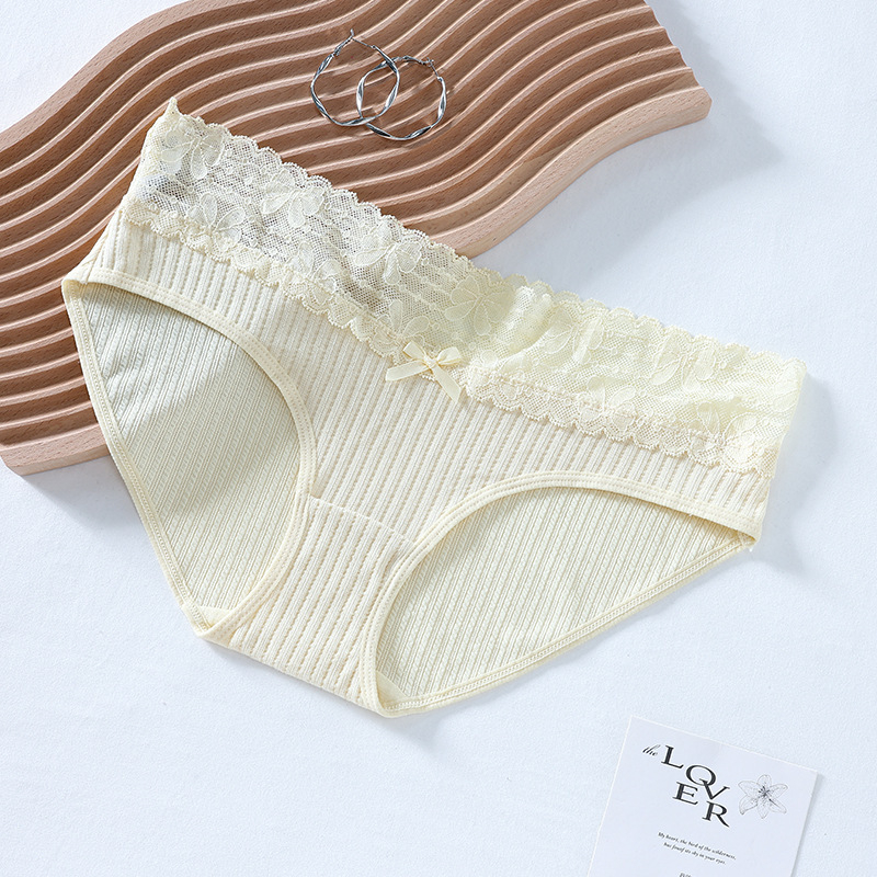 Chilot femei din dantelă nylon cu imprimeu inimă, talie medie, respirabil și fără cusături