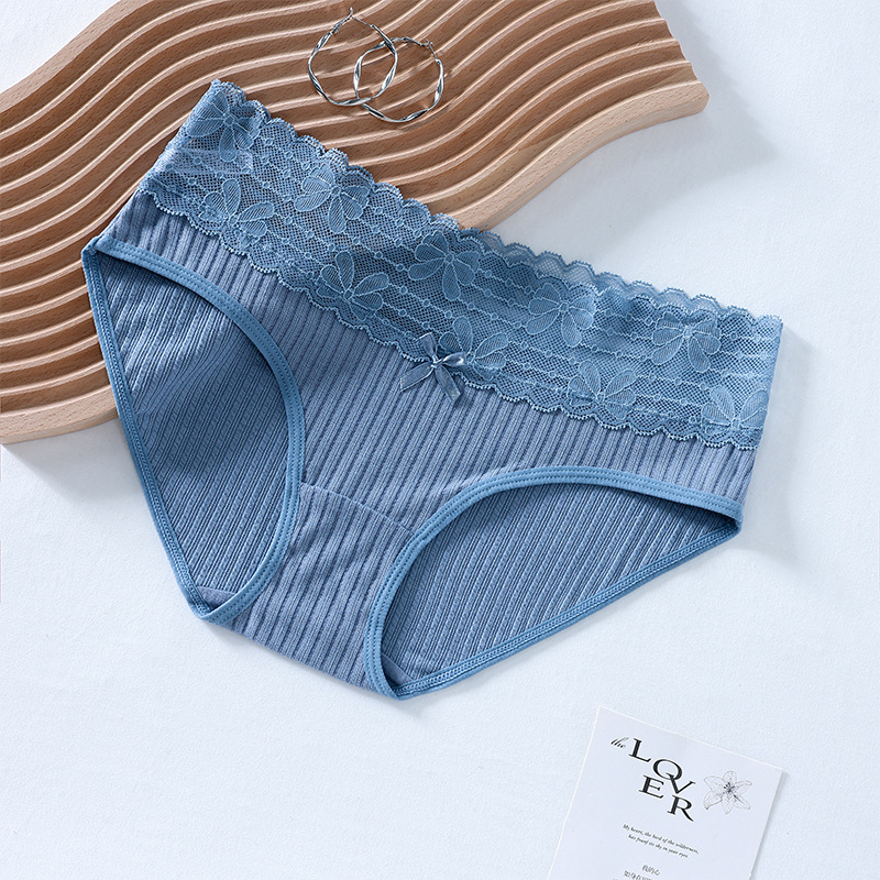 Chilot femei din dantelă nylon cu imprimeu inimă, talie medie, respirabil și fără cusături