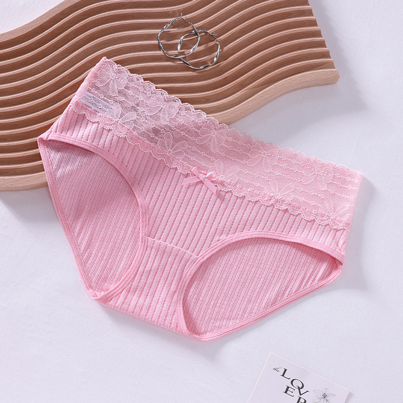 Chilot femei din dantelă nylon cu imprimeu inimă, talie medie, respirabil și fără cusături