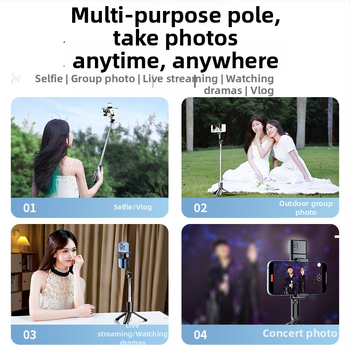 Мини стойка за селфи на пода, преносим телефонен трипод, въртене на 360°