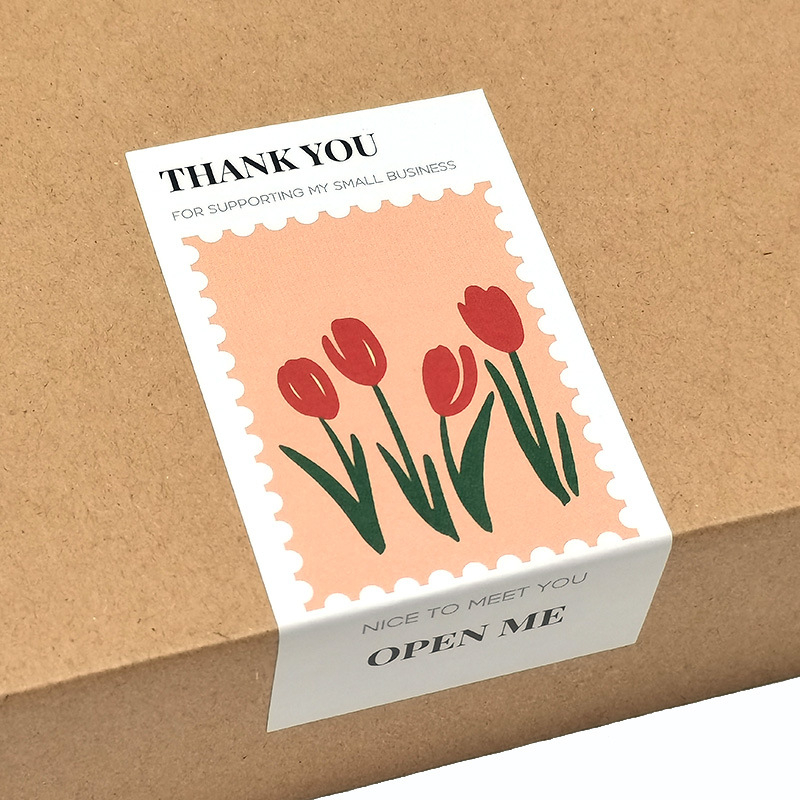 Пакет от 50 правоъгълни цветни стикери Thank You за подаръчни кутии; запечатващи стикери за опаковане на торти