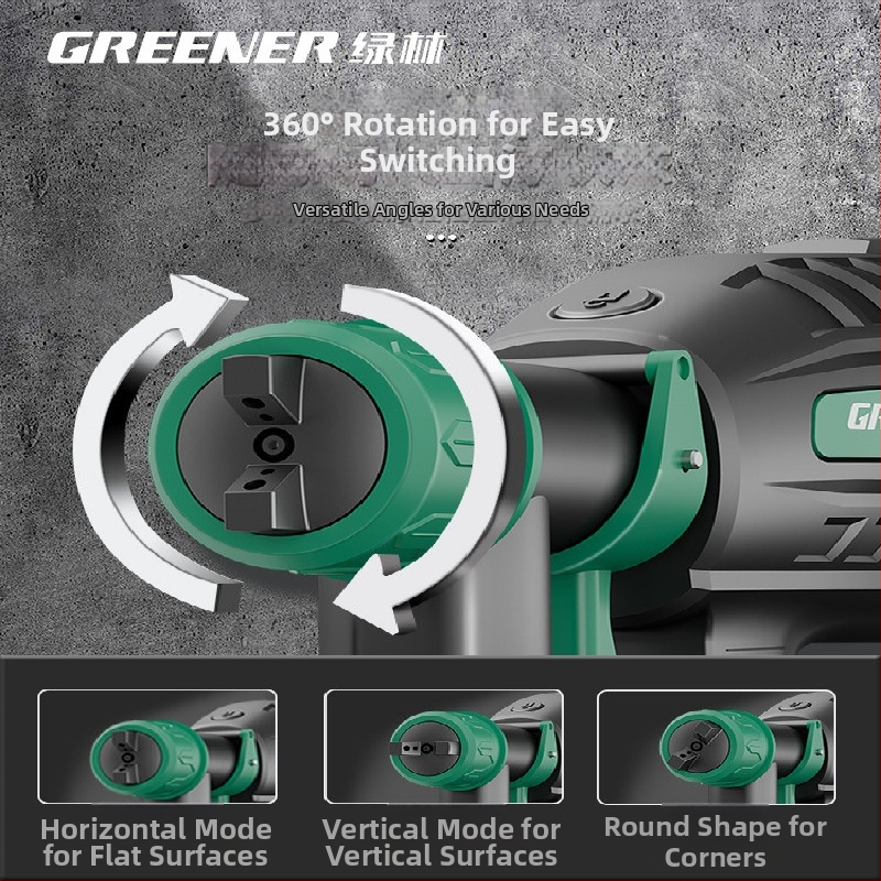 Elektrická striekacia pištoľ na farby Green Forest – systém všetko v jednom na farby na skutočný kameň a latexové farby, model špecifický pre kompaktné autá