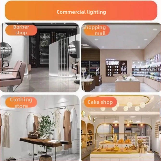LED вградена таванна светлина Downlight 5–18W, за магазини и облекло, три режима на цвят