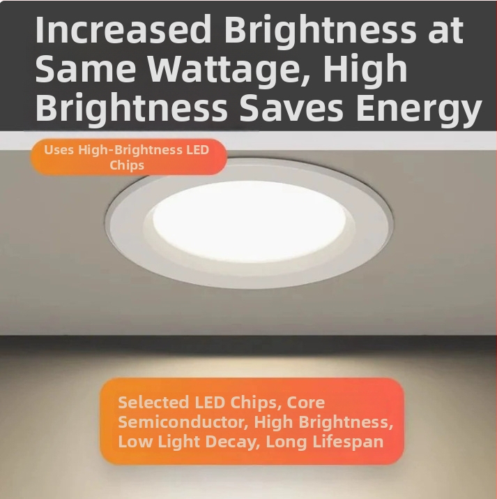 LED вградена таванна светлина Downlight 5–18W, за магазини и облекло, три режима на цвят