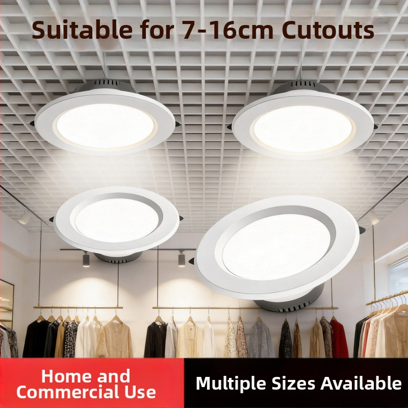 LED вградена таванна светлина Downlight 5–18W, за магазини и облекло, три режима на цвят