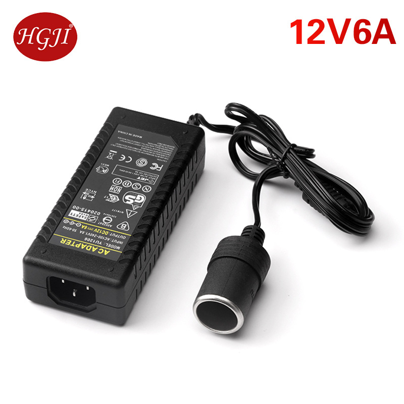 Конвертор 220V към 12V за запалката на автомобил, подходящ за автомобилна прахосмукачка и автомобилен хладилник.