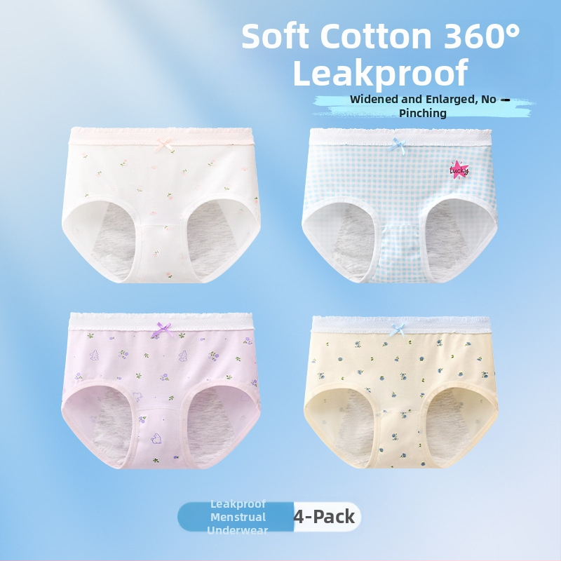 Chiloți menstrual pentru fete, antibacteriali, protecție împotriva scurgerilor, croială triunghiulară, 10A