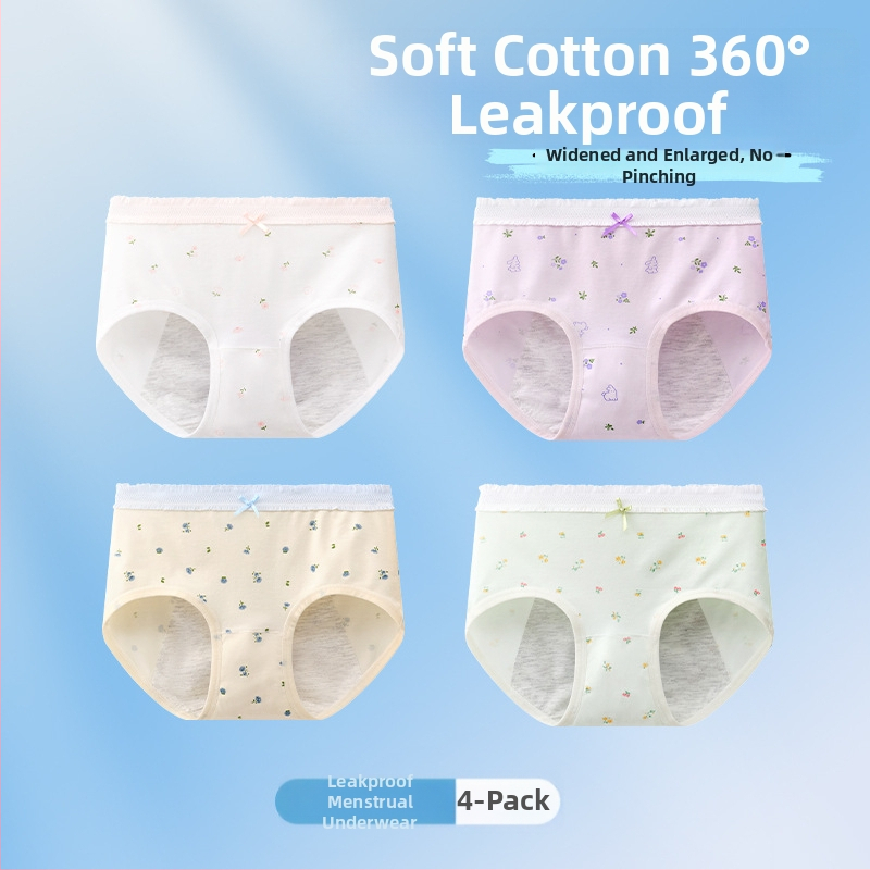Chiloți menstrual pentru fete, antibacteriali, protecție împotriva scurgerilor, croială triunghiulară, 10A