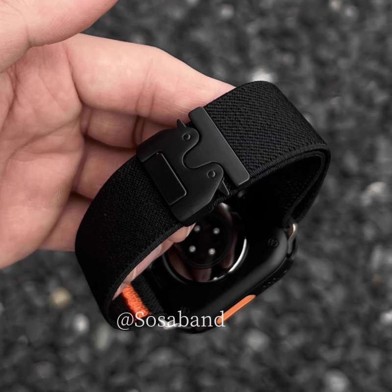 Brățară din nylon elastic cu cataramă parașută pentru Apple Watch S11 42mm