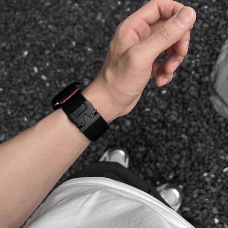 Brățară din nylon elastic cu cataramă parașută pentru Apple Watch S11 42mm