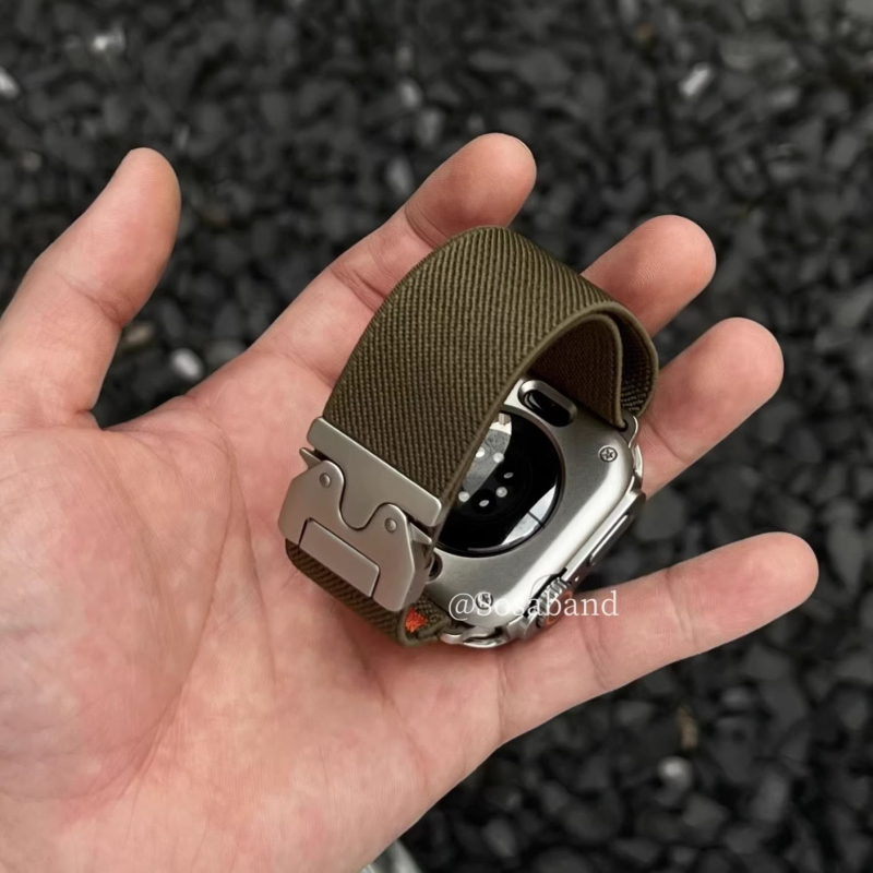 Brățară din nylon elastic cu cataramă parașută pentru Apple Watch S11 42mm